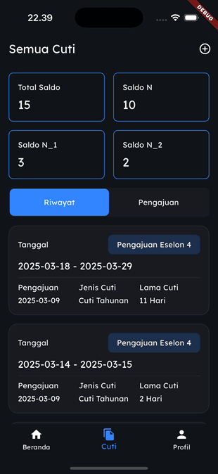 Backoffice attendance screen
